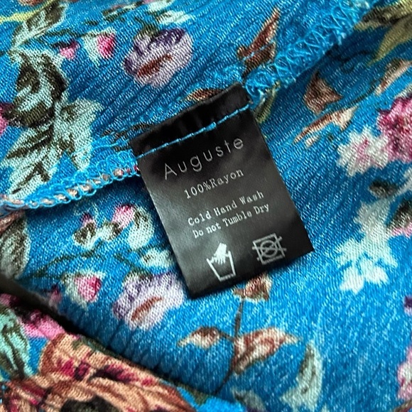 Auguste Beach House Frill Wrap Floral Maxi Dress in Blue Sz 6 - Picture 12 of 12